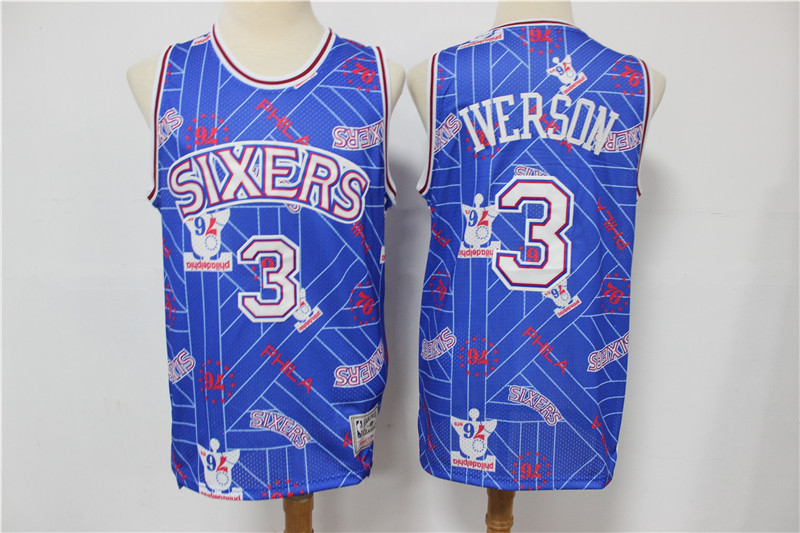 2020 Men Philadelphia 76ers #3 Iverson Blue Nike limited NBA Jersey->philadelphia 76ers->NBA Jersey